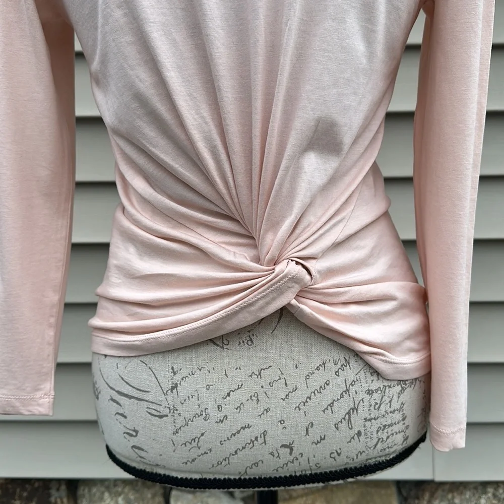 J. Crew Twist-back Long-sleeve T-shirt - Blush Pink